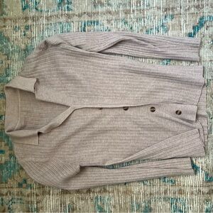 Ribbed Button-Up Cardigan